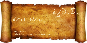 Őri Döniz névjegykártya